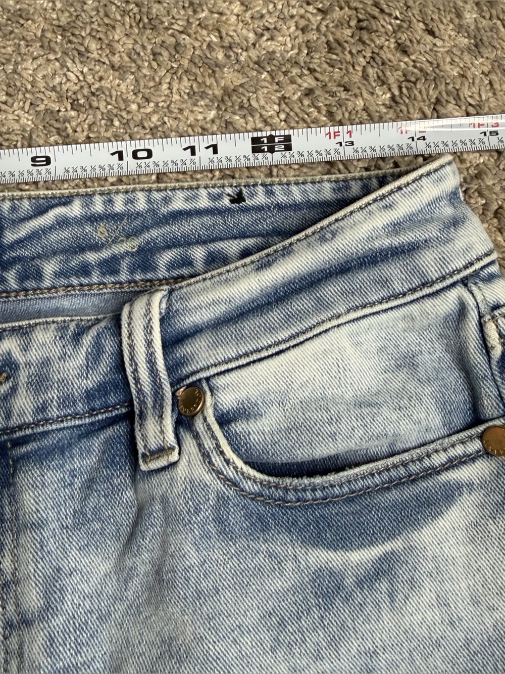 LIVERPOOL Los Angeles Jeans 6 acid wash fray hem straight leg skinny mid rise - Picture 5 of 7
